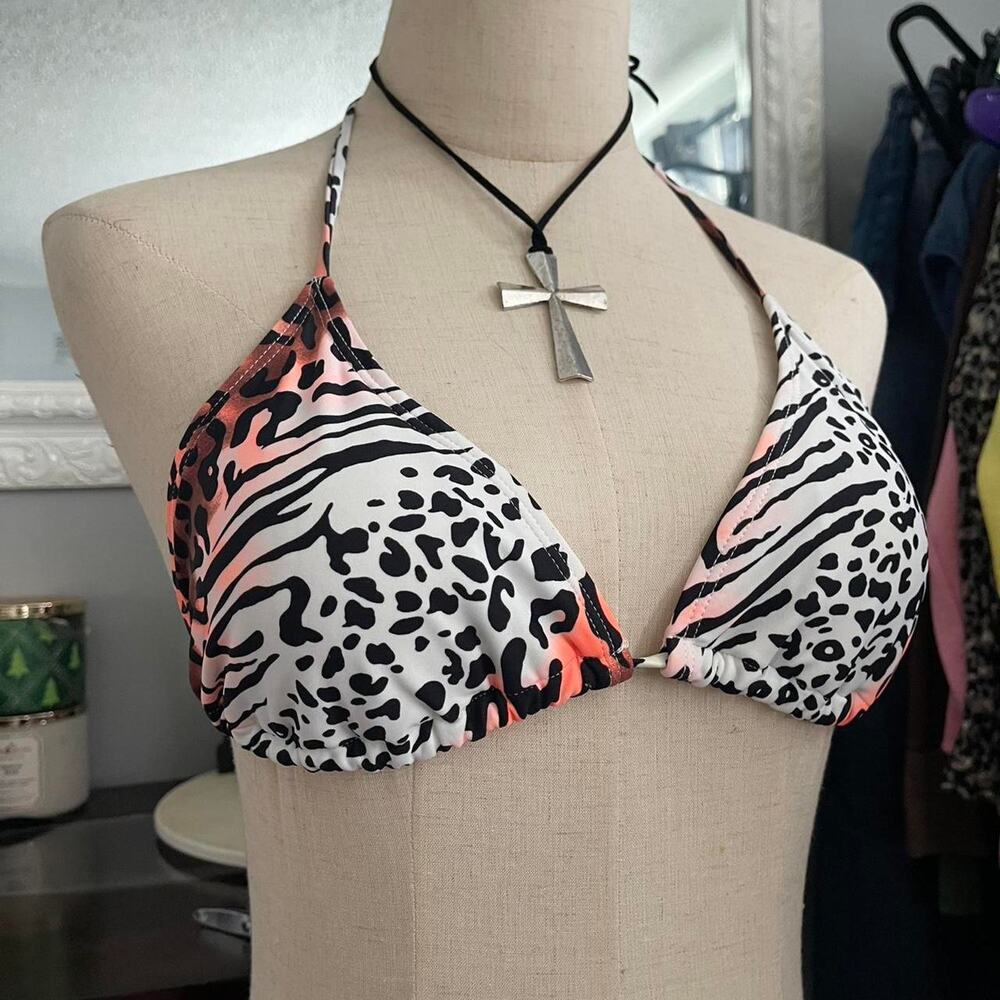 Y2k cheetah print bikini